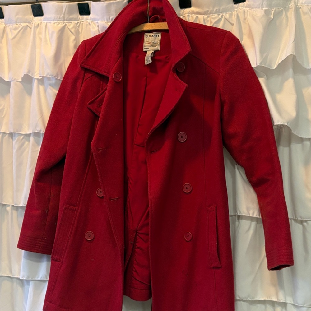 Old Navy Women's Bold Red Peacoat